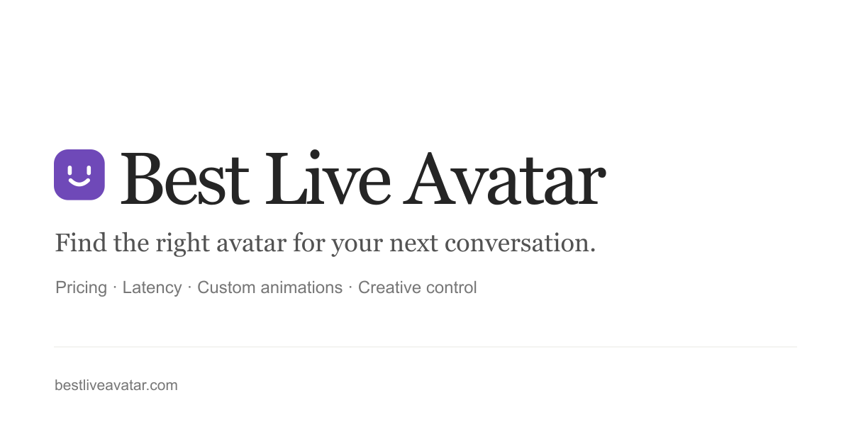 Comparison of real-time AI avatar APIs by pricing, latency, and features